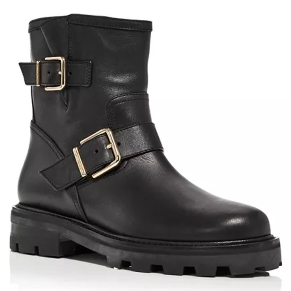 Jimmy Choo Womens Youth II Double Moto Boots Current 2022 Style Sold Out $895 - Picture 1 of 16
